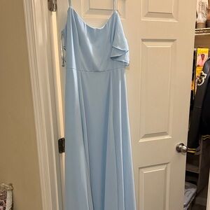 Elegant Light Blue Off-Shoulder Dress
